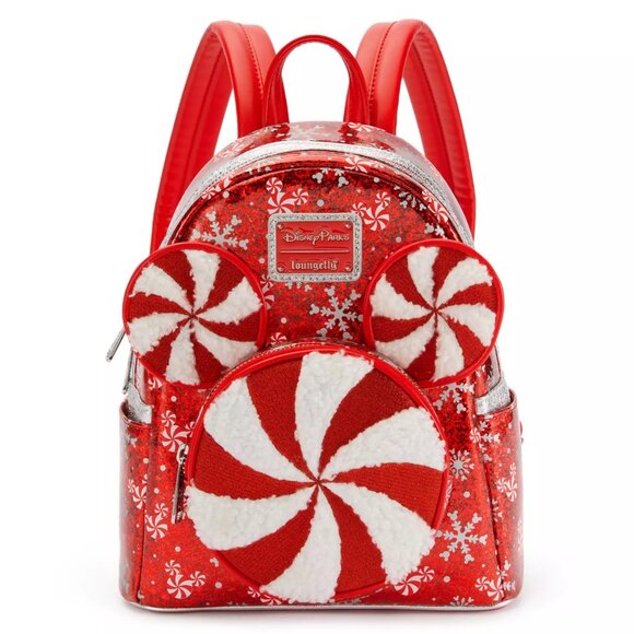 Loungefly Handbags - NWT Loungefly Disney Parks 2025 Christmas Peppermint Swirl Mini Backpack